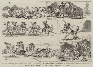 Nubische sporten in het Alexandra Palace door Alfred Chantrey Corbould